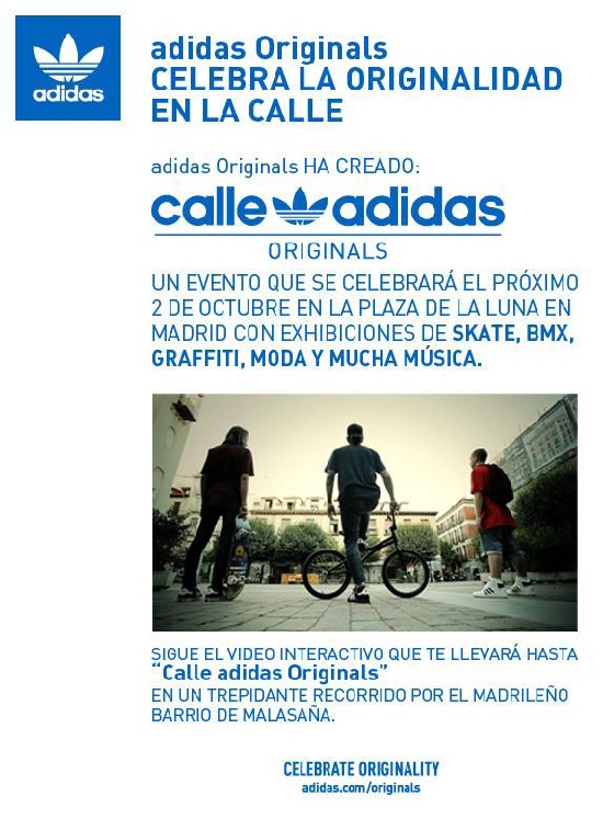 Figure 10: Poster promoting Adidas’ event celebrating ‘originalidad en la calle’ [Originality in the street]